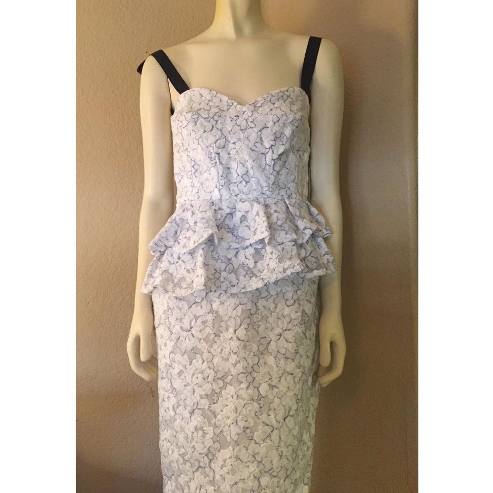 GIANNI BINI Women's Dress Janice Peplum Waist Organza Size 8 - Picture 4 of 14